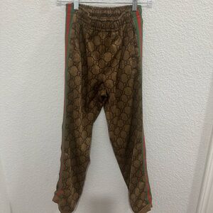 Gucci Brown and Green Joggers with Luxurious Pattern